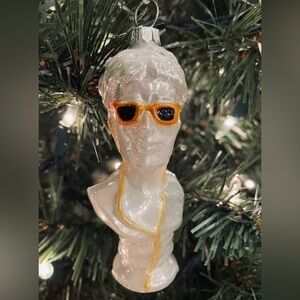 Roman Bust Christmas Ornament with Sunglasses Cody Foster Vaporwave Style Retro